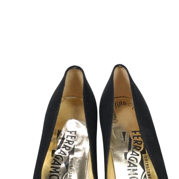 New Vintage Salvatore Ferragamo Pumps Heels Italy Women's 6 Black Dress Formal - Picture 8 of 16